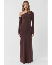 Hiccup - Asymmetrical Collar Maxi Bodycon Dress - Lyst