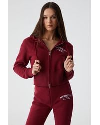Grimelange - Crop Hooded Logo Zip Sweatshirt - Lyst
