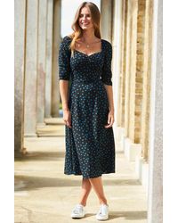Sosandar - Spot Print Sweetheart Neck Fit & Flare Dress - Lyst