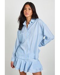 Boohoo - Loose Fitting Stripe Shirt - Lyst