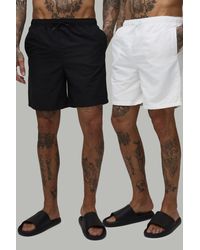 BoohooMAN - Tall 2 Pack Mid Length Bm Autograph Swim Short - Lyst