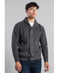 Tokyo Laundry - Dark Shawl Neck Waffle Knit Cardigan - Lyst