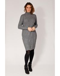 SELECTED - Ribbed High Neck Jumper Dress - Lyst