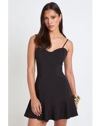 Boohoo - Stretch Crepe Cami Bust Cup Frill Hem Mini Dress - Lyst