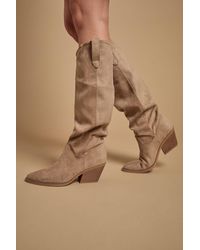 Oasis - Winnie Faux Suede Slouch Calf Boots - Lyst