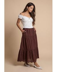 Urban Bliss - Broderie Trim Maxi Skirt - Lyst