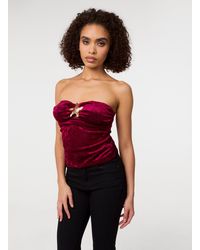 Pink Vanilla - Soft Shimmer Velvet Texture Bra Cup Top - Lyst