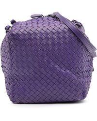 Bottega Veneta - Pre-Owned Nappa Intrecciato Cube Crossbody - Lyst