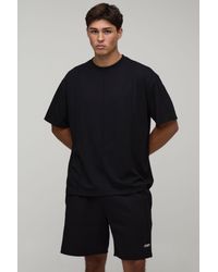 BoohooMAN - Sport Seam Detail Oversized T-Shirt & Baggy Short Set - Lyst