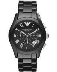 Armani - Emporio Ceramic Chronograph Watch Ar1400 - Lyst