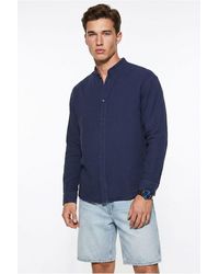 Bianco Lucci - Oversized Mandarin Collar Shirt - Lyst