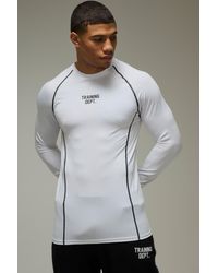 BoohooMAN - Training Dept Muscle Contrast Stitch Long Sleeve T-Shirt - Lyst