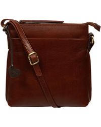 NiNa Amora - 'Lavinia' Conker Leather Cross Body Bag - Lyst