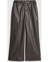 River Island - Wide Leg Trousers Petite Faux Leather - Lyst