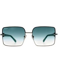 Ferragamo - Square Petrol Gradient Sf302Sl Metal - Lyst