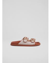 LK Bennett - Ionna Flat Sandals,Tan - Lyst