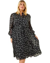 Roman - Curve Polka Dot Midi Dress - Lyst