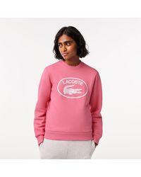 Lacoste - Loose Fit Organic Cotton Fleece Sweatshirt - Lyst