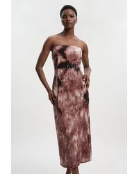 Karen Millen - Petite Ombre Sequin Woven Midi Dress - Lyst