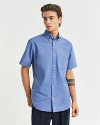 GANT - Regular Fit Short Sleeve Oxford Shirt - Lyst