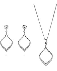 Orphelia - 'Grace' 925 Sterling Set: Chain-Pendant + Earrings - Lyst