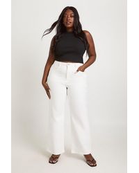 Boohoo - The Plus High Waist Straight Leg Jean - Lyst