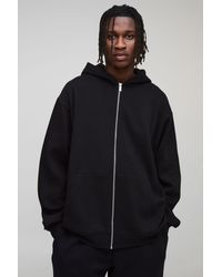 BoohooMAN - Tall Basic Oversized Zip Through Hoodie - Lyst