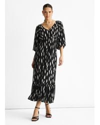 Gini London - Viscose Clipped Balloon Sleeve Maxi Dress - Lyst