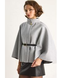 Bianco Lucci - Oversized Wool Blend Overcoat - Lyst