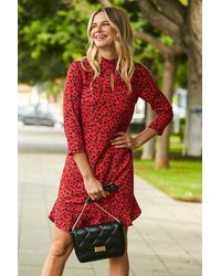 Sosandar - Spot Print Keyhole Detail Ruffle Shift Dress - Lyst