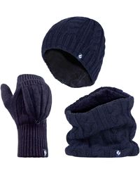 Heat Holders - Thermal Winter Fleece Hat, Neck Warmer And Converter Gloves Set - Lyst