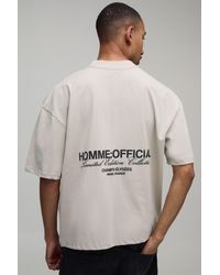BoohooMAN - Oversized Boxy Homme Rubber Print T-Shirt - Lyst