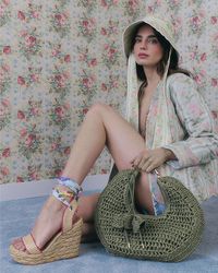 River Island - Wedges Scarf Tie Cabbages & Roses Heeled Textile - Lyst