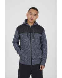 Brave Soul - Full Zip Hoodie With Contrast Panel - Lyst