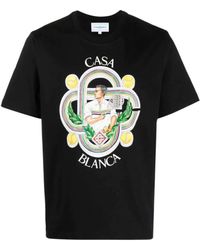 Casablancabrand - T-shirt Met Le Joueur-print In Zwart - Lyst