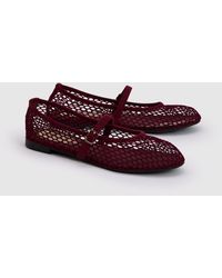 Oasis - Tilly Mesh Mary-Jane Faux Leather Ballet Pumps - Lyst