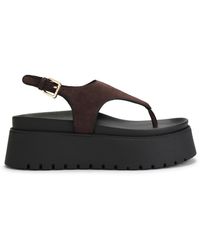 Steve Madden - Suede Tabor Dark Sandals - Lyst