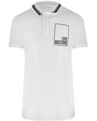 Moschino - Love Box Logo Polo Shirt Cotton - Lyst
