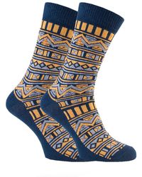 Farah - 2 Pairs Funky Vintage Patterned Colourful Thick Cotton Crew Socks - Lyst