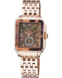 Gevril - Gv2 Bari Tortoise Swiss Quartz Diamonds Mother Of Pearl Dial Stainless Steel Watch - Lyst
