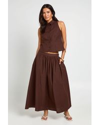 Boohoo - Linen Look Waistcoat & Volume Maxi Skirt Co-Ord - Lyst