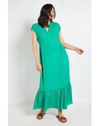 Wallis - Cheesecloth Collarless Maxi Dress - Lyst