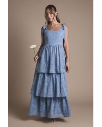 Oasis - Lace Tiered Maxi Bridesmaid Dress - Lyst