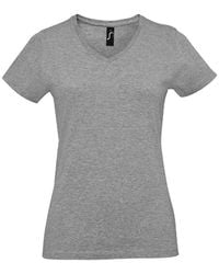 Sol's - Ladies Imperial V Neck T-Shirt Marl) - Lyst