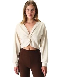 Penti - Oversized V-Neck Midi Sweatshirt With Tie Detail - Lyst