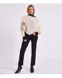 Gini London - Stripe Knit Batwing Oversized Jumper - Lyst