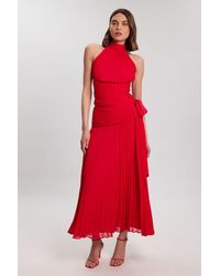 Karen Millen - Crinkle Chiffon Halterneck Top - Lyst