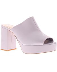 Ted Baker - Heels Deltino Leather Mules Peep Toe Block Heel Leather (Archived) - Lyst