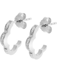 Orphelia - 'Onyx' 925 Sterling Hoop Earrings - Lyst