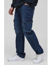 BoohooMAN - Tall Straight Rigid Cargo Jeans - Lyst